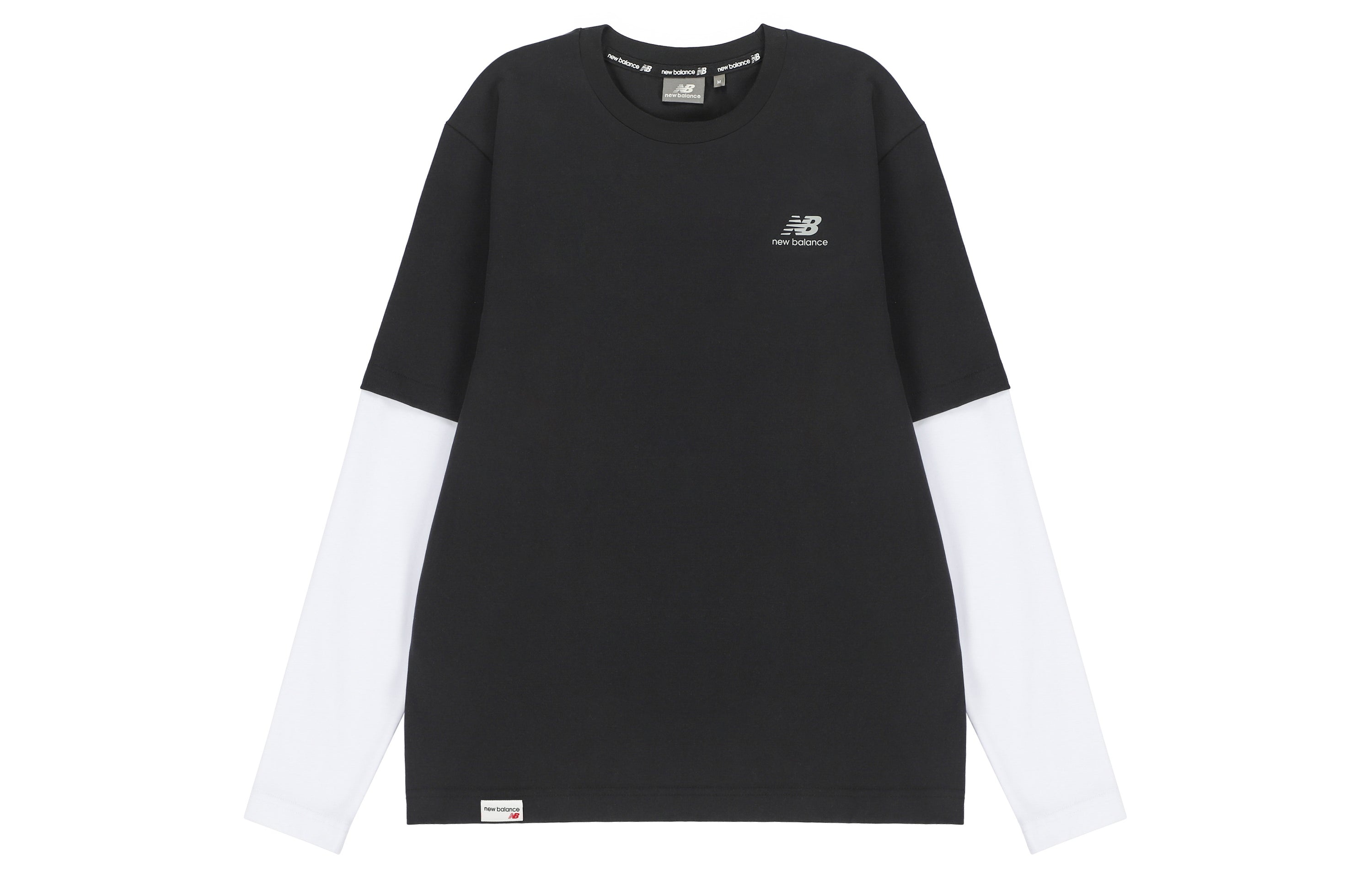 New Balance Contrasting Colors Sports Round Neck Pullover Black T-Shirt 5DC16063-BK - 2