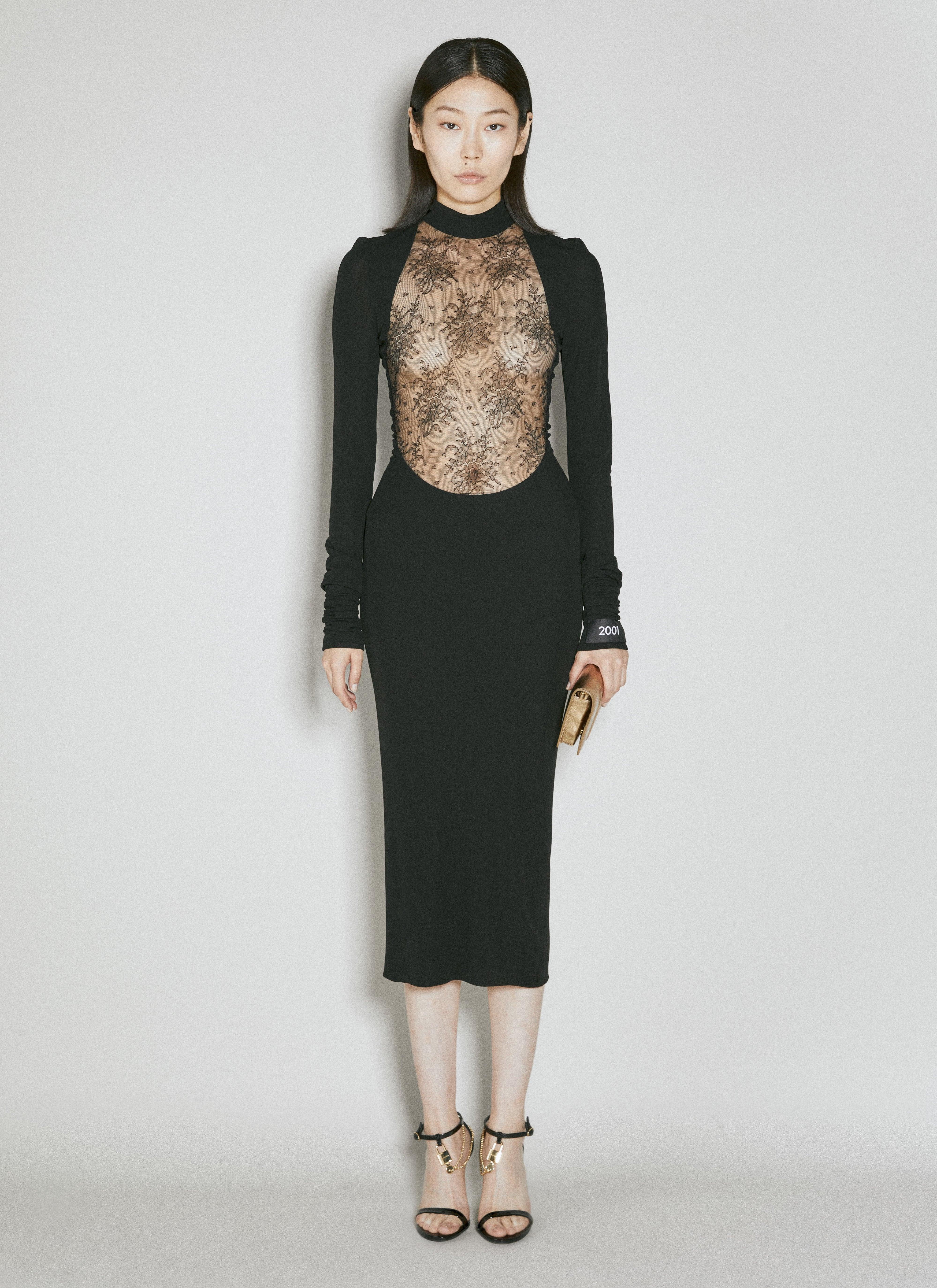 Dolce & Gabbana Women Chantilly Lace Insert Jersey Dress - 6
