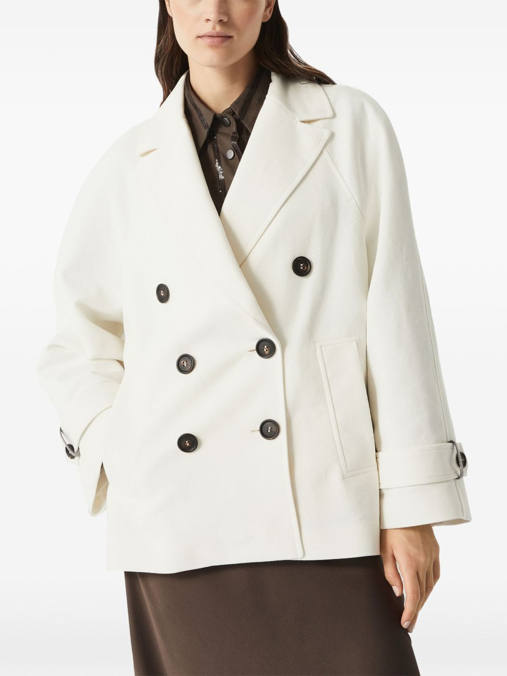 Monili bead-embellished peacoat - 3