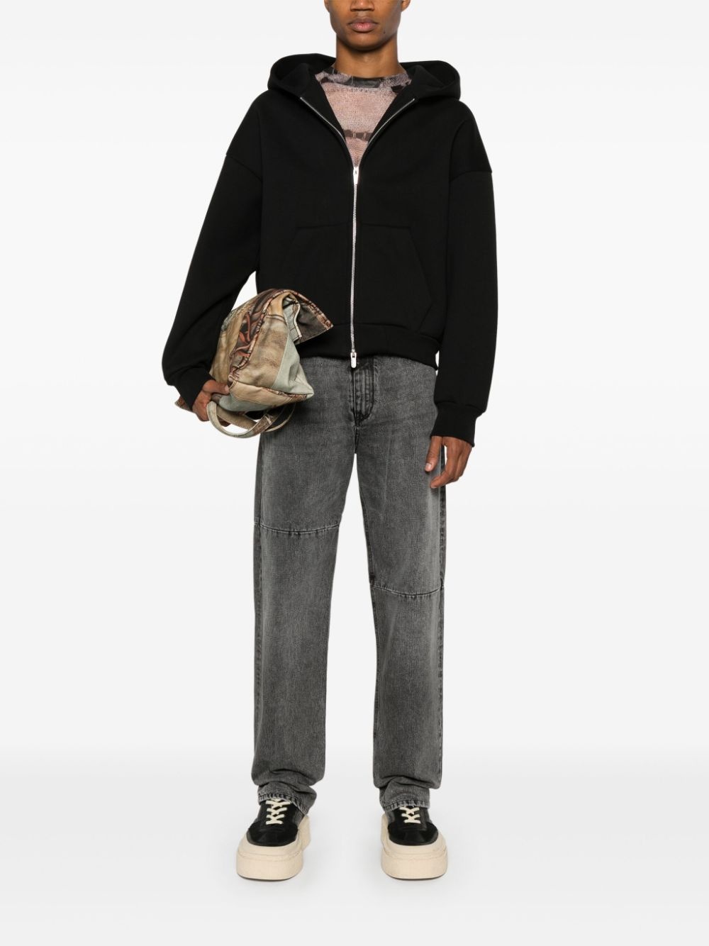 panelled straight-leg jeans - 2