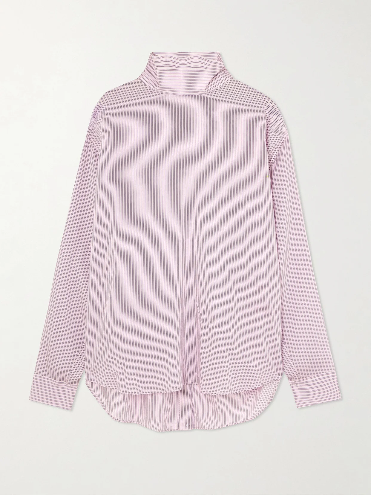 Striped Lyocell And Silk-blend Turtleneck Blouse - 1