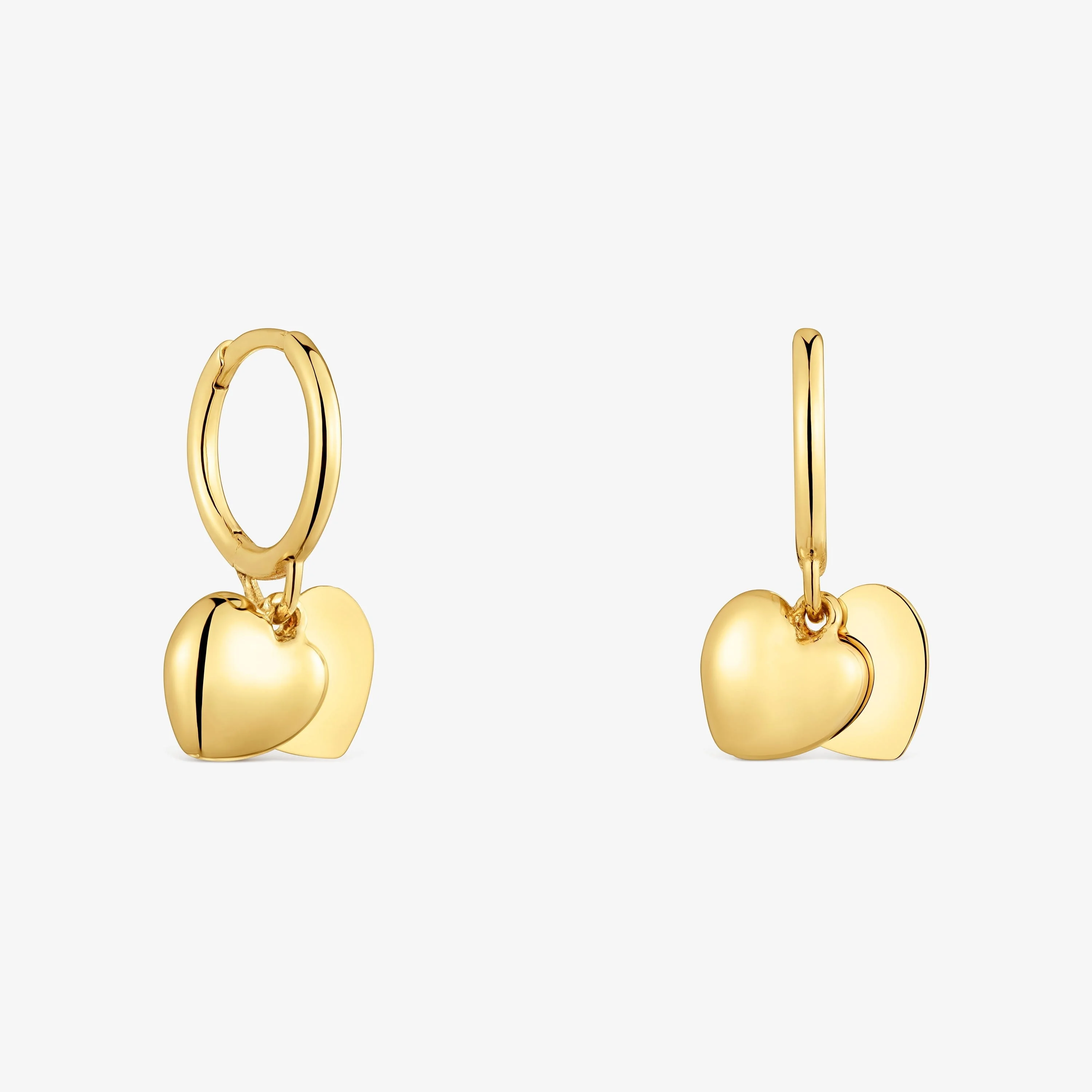 14K solid gold double-heart Hoop earrings TOUS Flechazo - 1