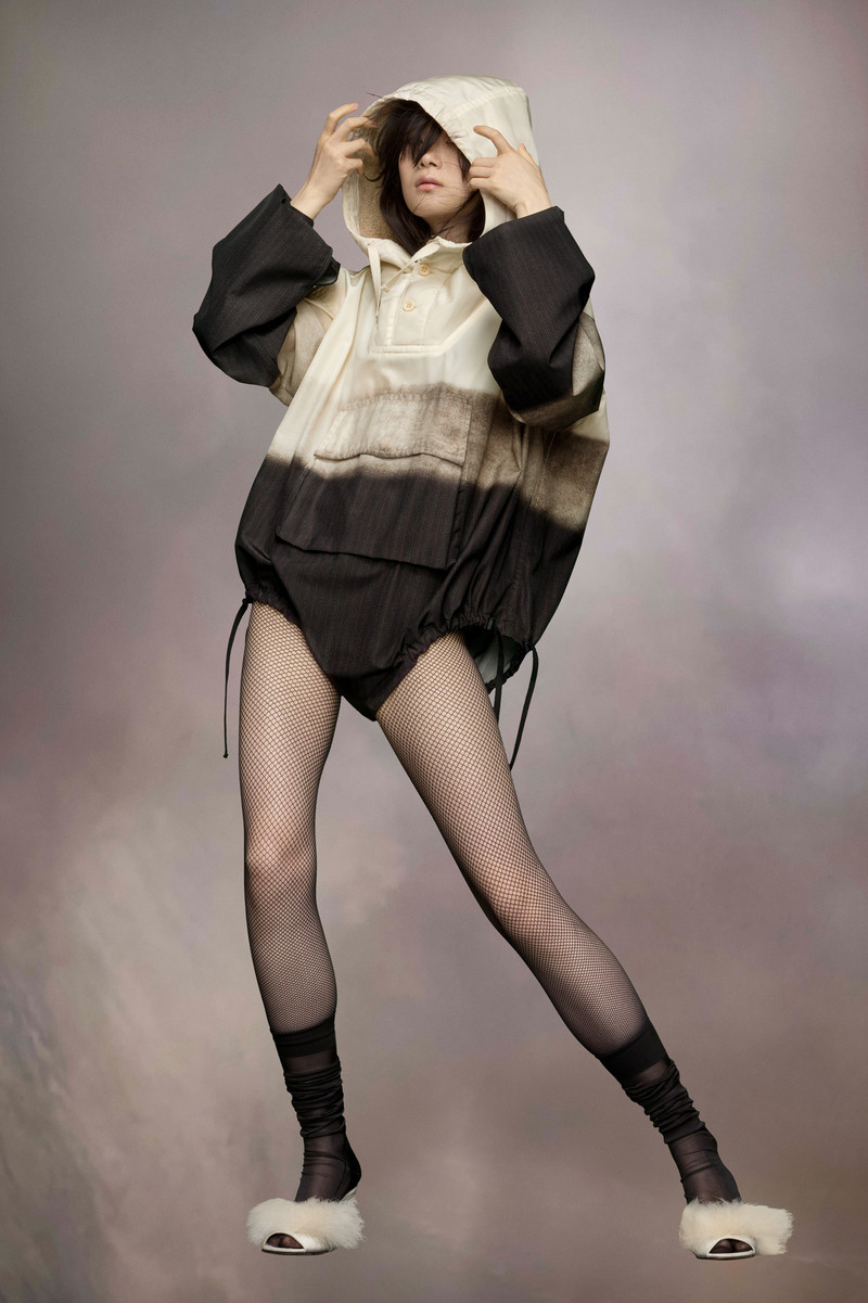 Maison Margiela Trompe l'oeil pinstripe romper outlook