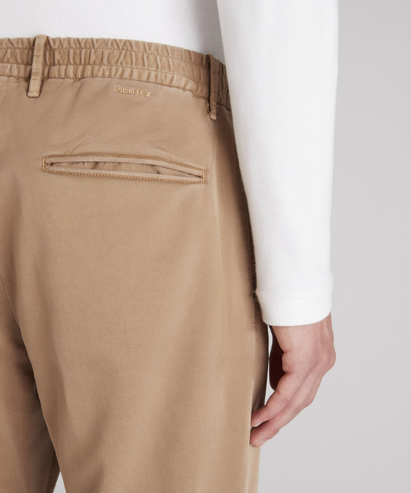 Slim-fit cotton satin trousers 4