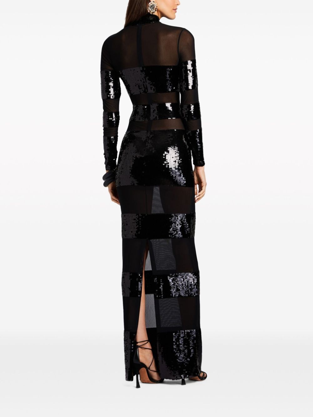 Melina sequin semi-sheer gown - 4