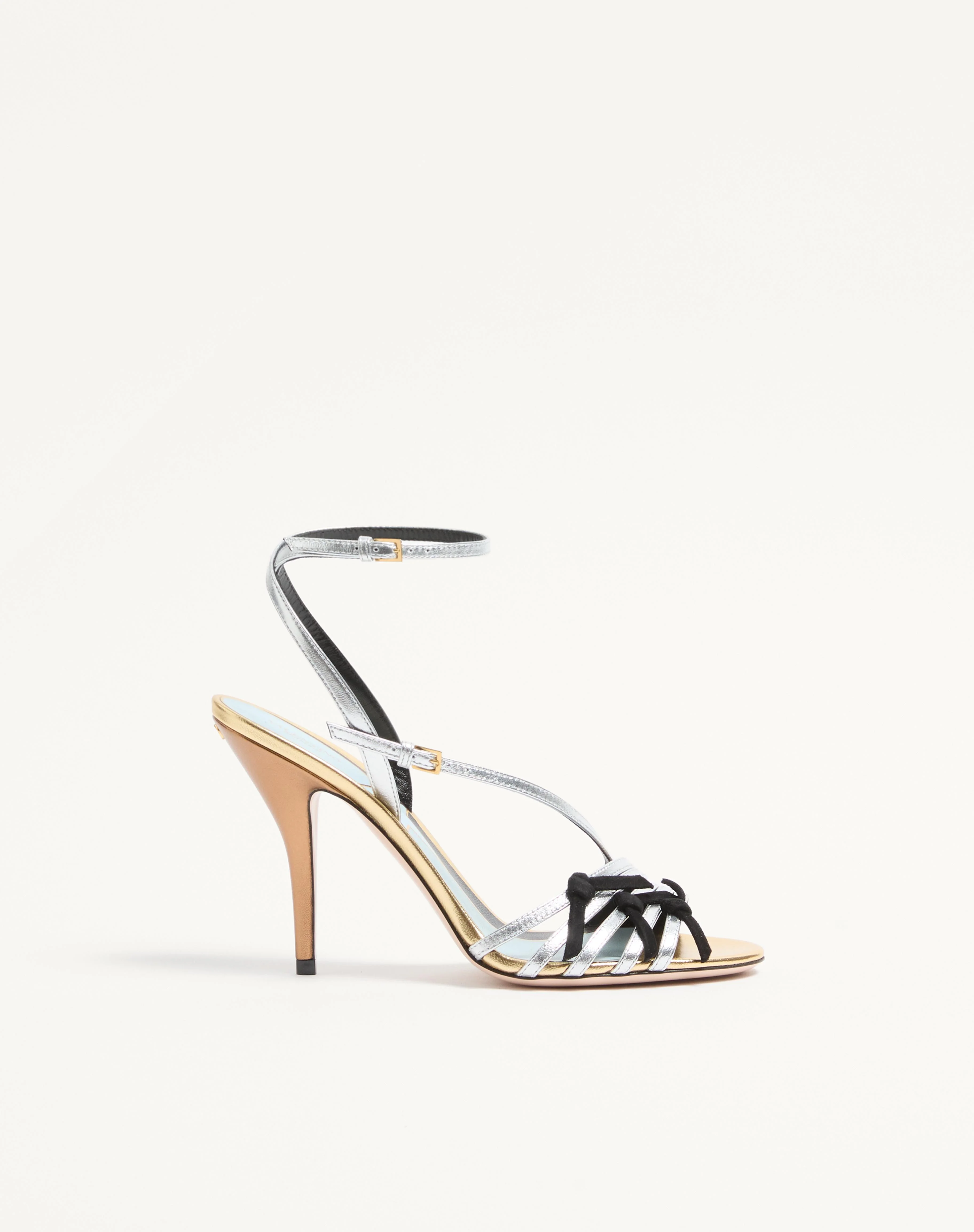 NODINE SANDAL IN LAMINATED NAPPA 100MM - 1