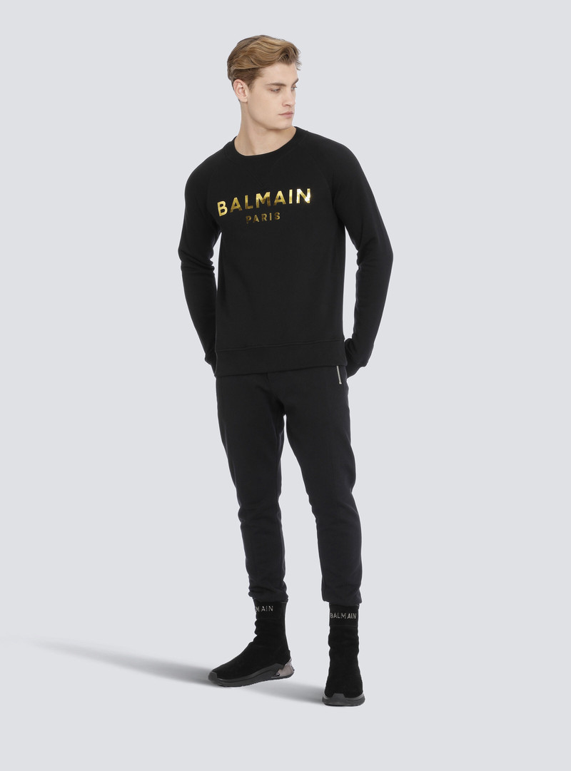 Balmain Eco-designed cotton sweatshirt with Balmain Paris logo print outlook