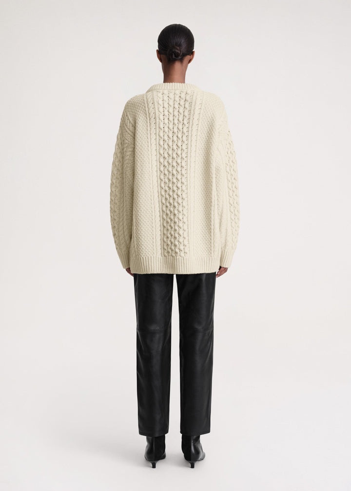 Chunky cable knit cream - 4