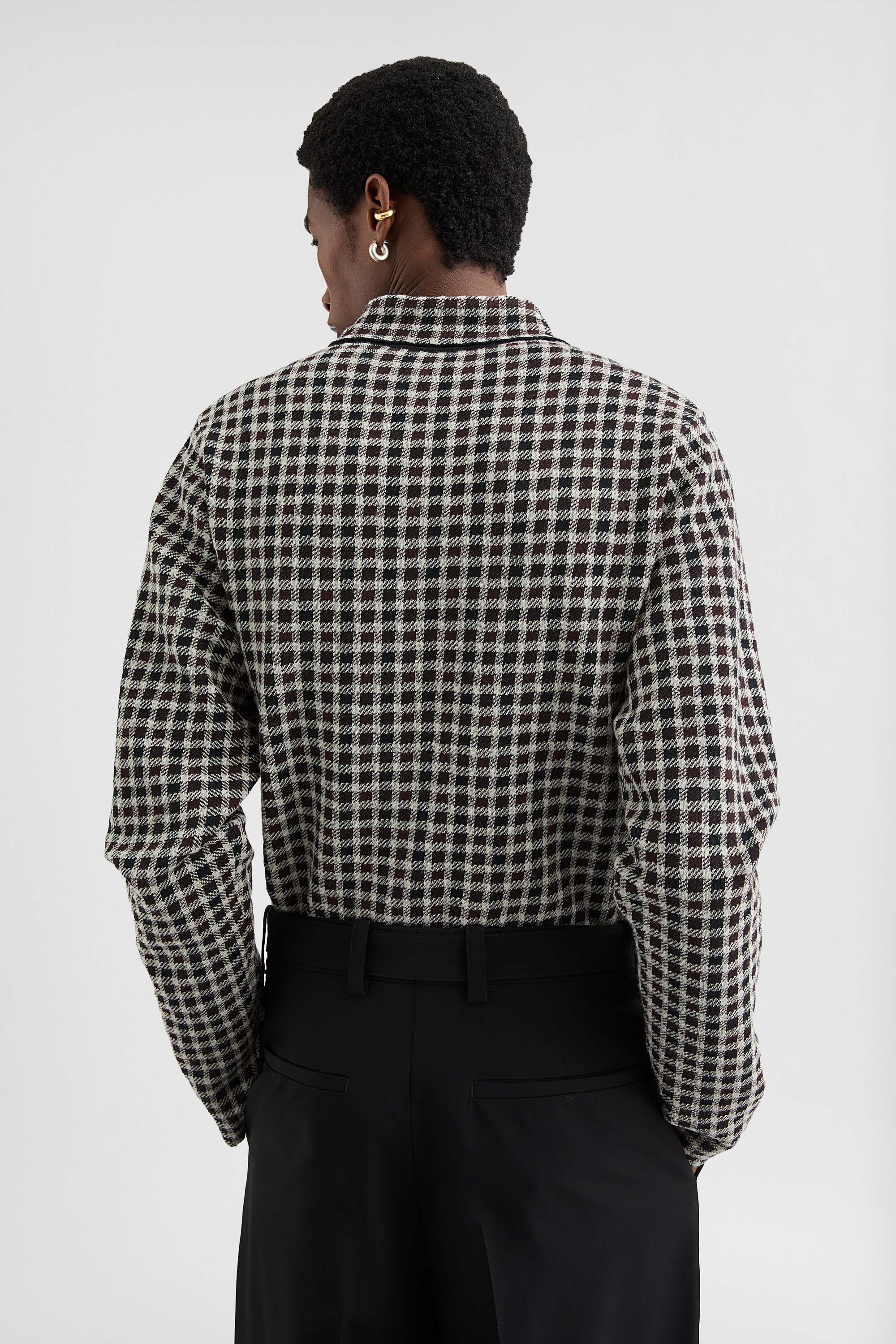 Wool Blend Zip-Up Shirt - 2