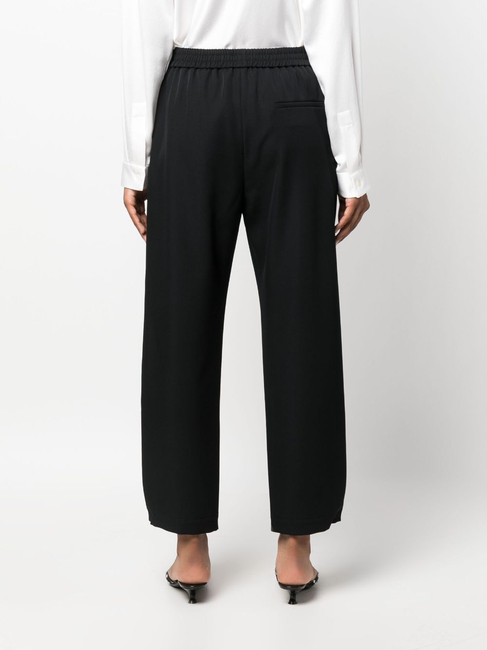 elasticated-waistband virgin wool trousers - 4