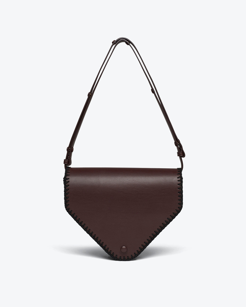 Nanushka THE TRIANGLE BAG MEDIUM - Alt-nappa shoulder bag - Coffee bean/black outlook