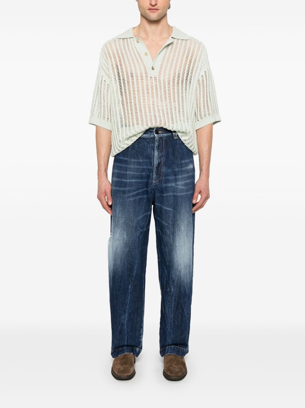 pleat-detail jeans - 2