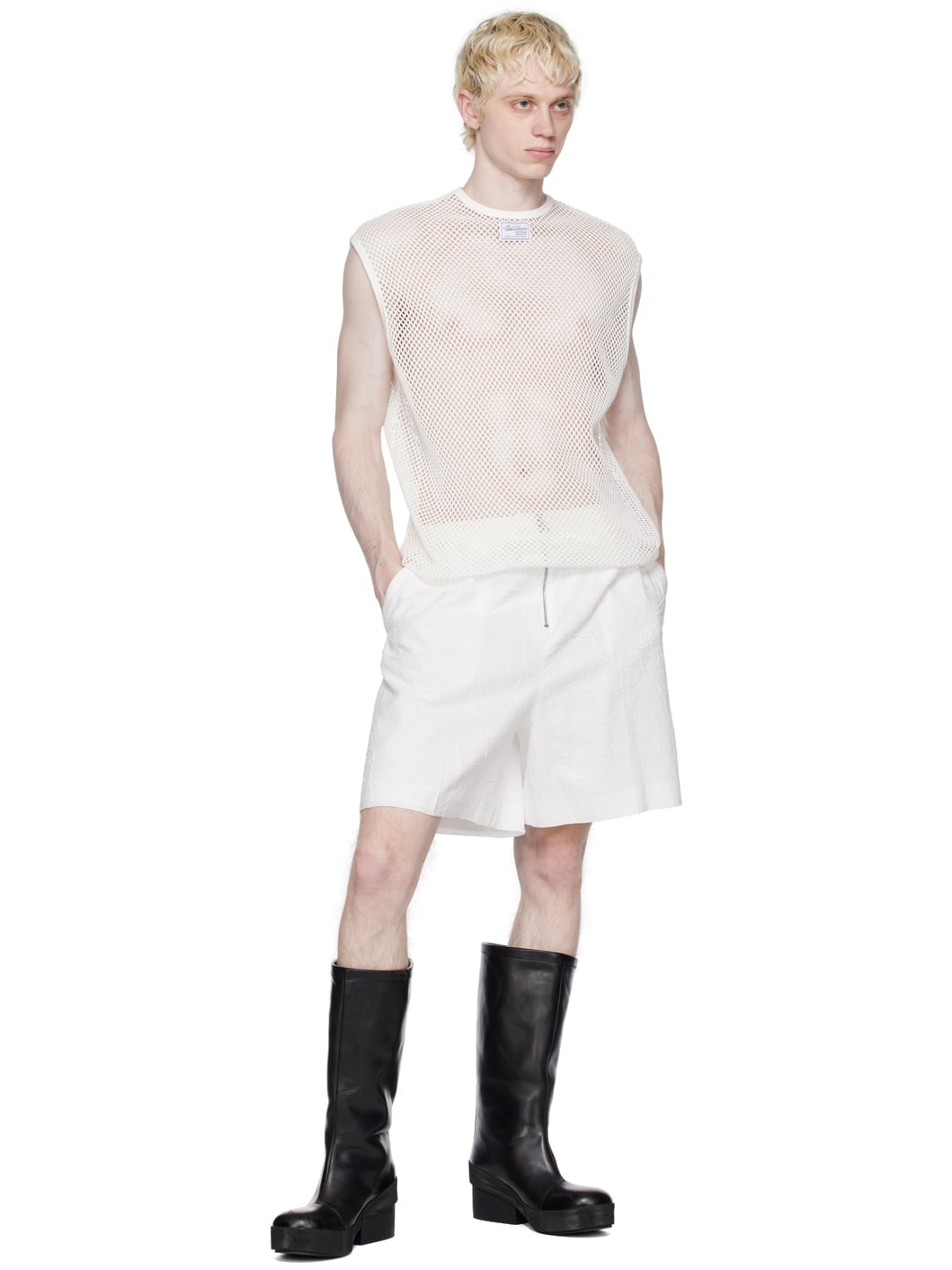 White Paper Clip Shorts - 4