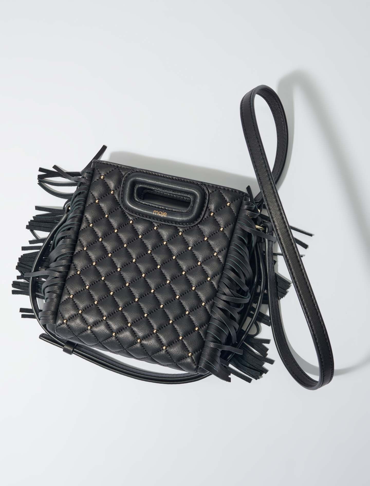 Studded M quilted leather mini bag - 4