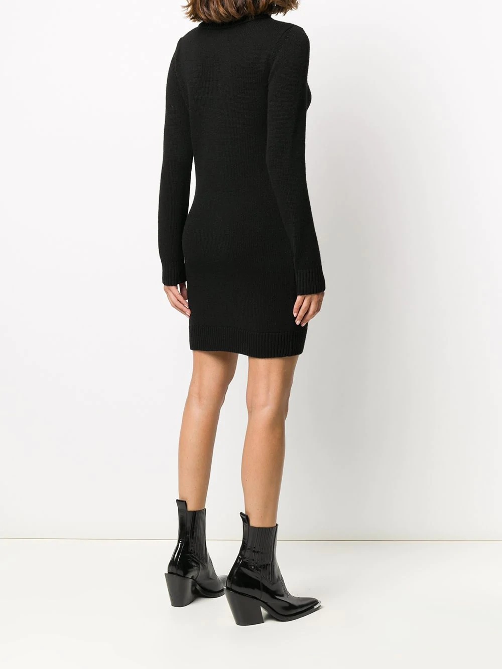 turtleneck knitted jumper dress - 4