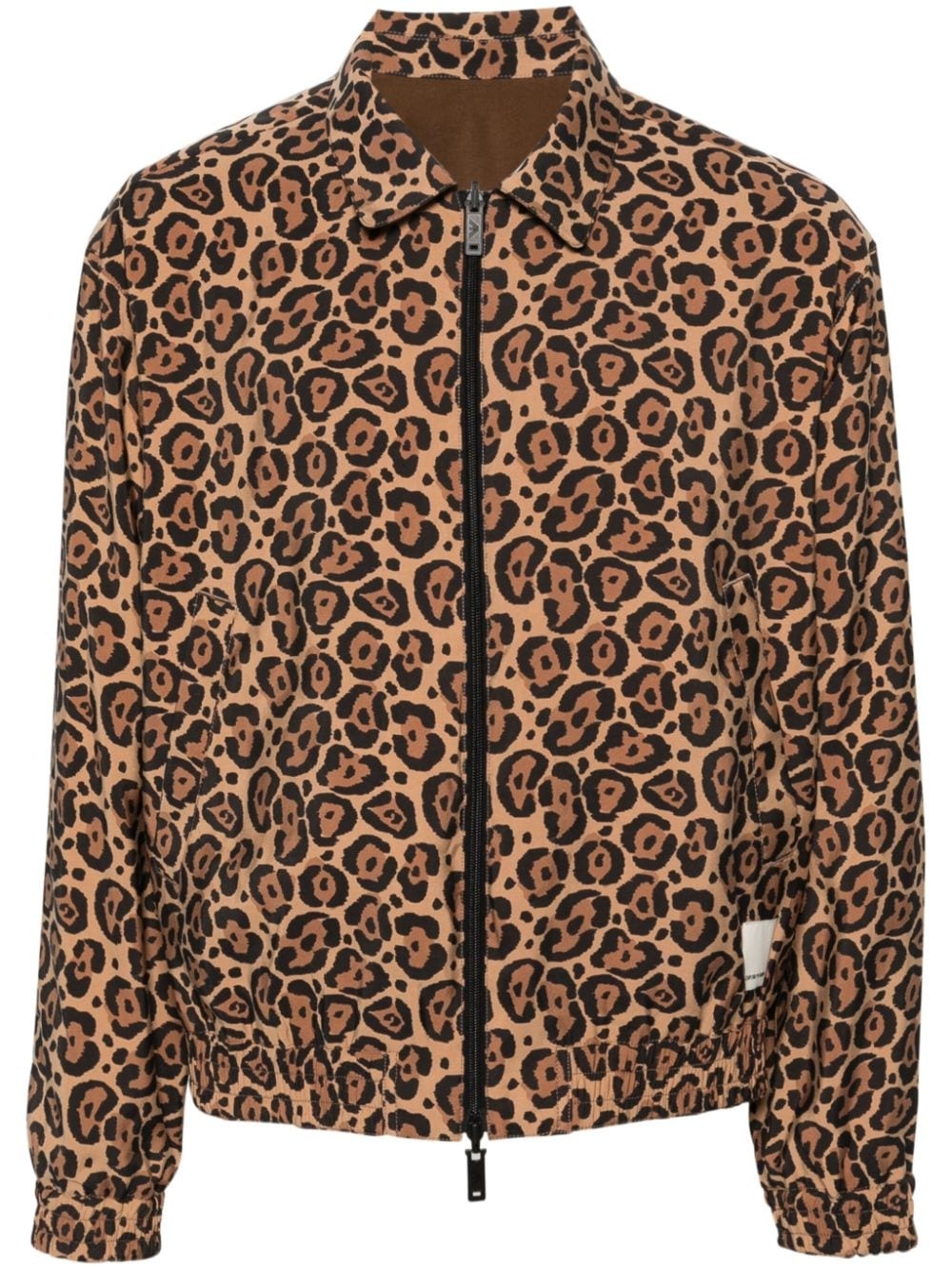 cheetah-print reversible jacket - 1