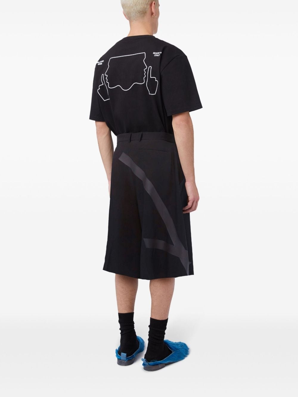 Framis-tape pleated bermuda shorts - 4