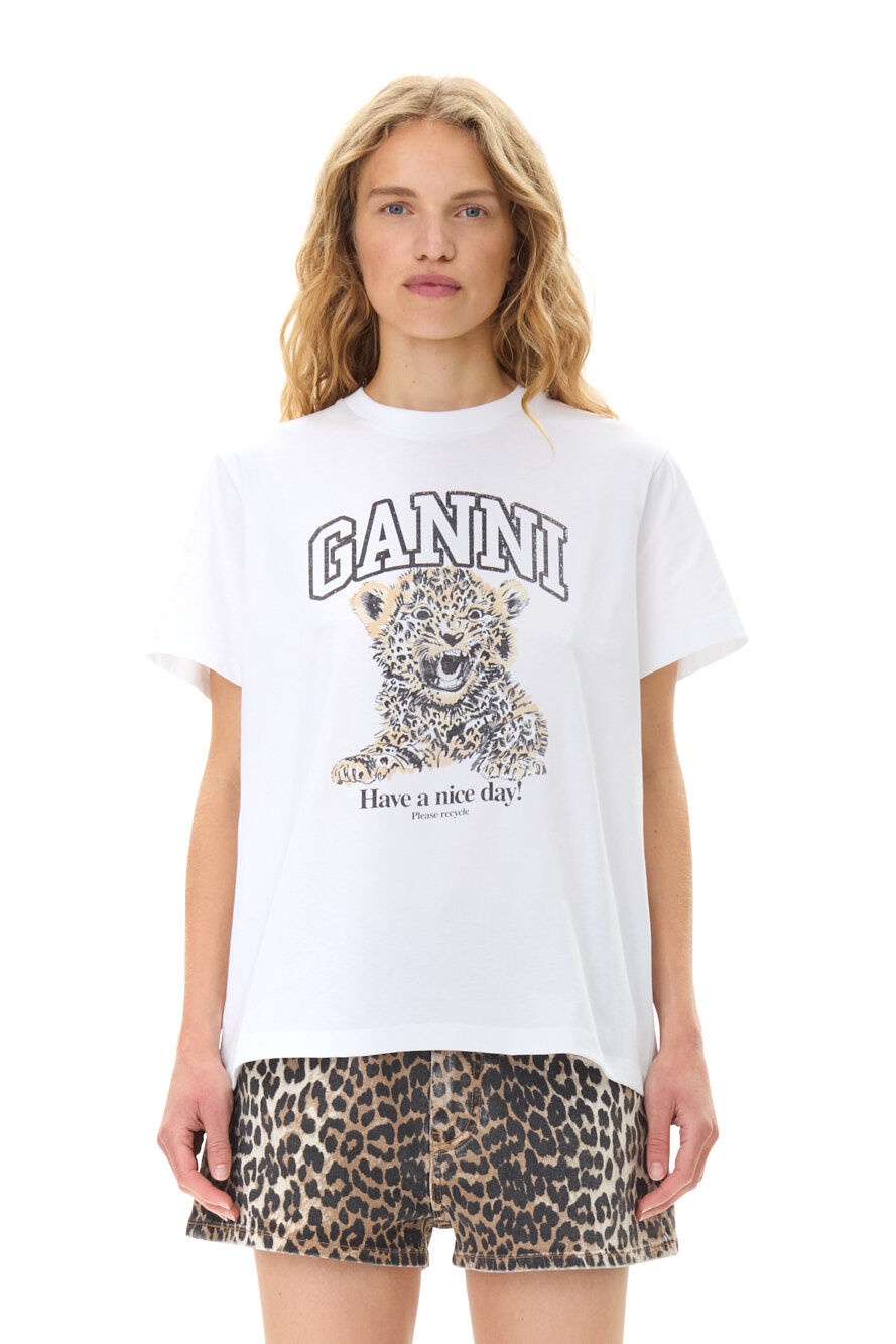 送料関税込 ◆GANNI◆ RELAXED FIT T-SHIRT WITH ANIMAL PRINT Ganni - Animal Print T-shirt | HBX - Globally Curated