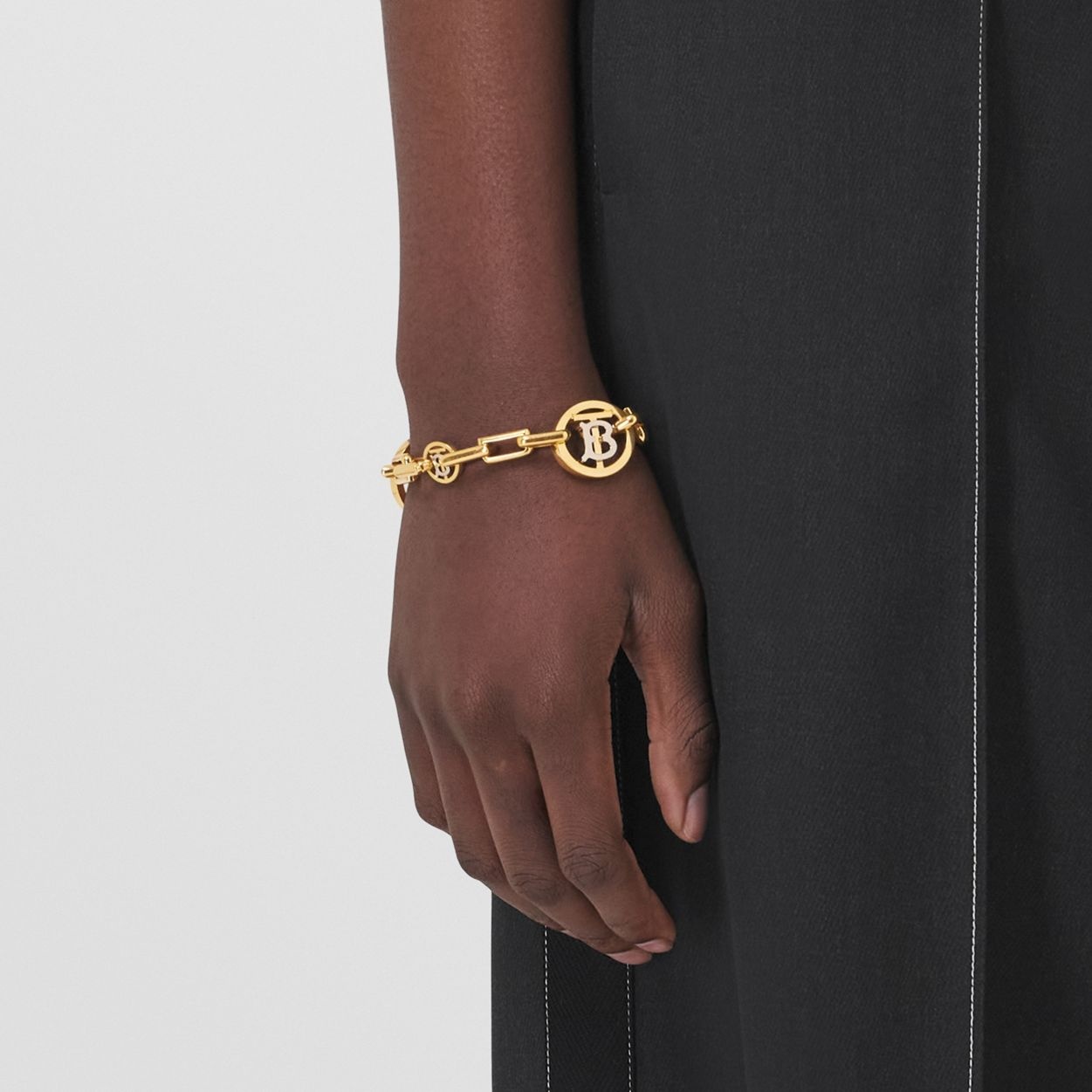 Gold and Palladium-plated Monogram Motif Bracelet - 3