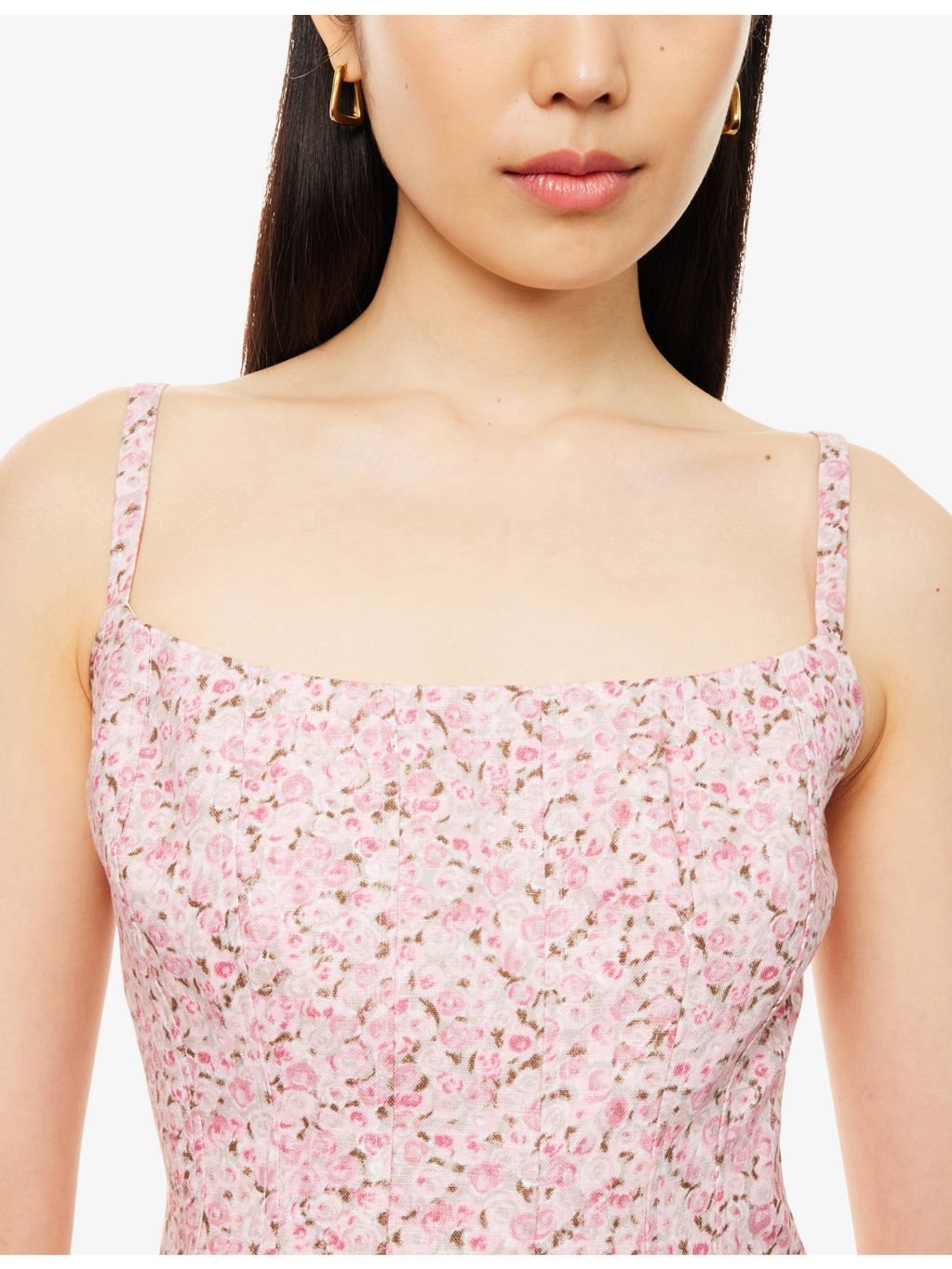Hattie Floral-Print Linen Crop Top - 5