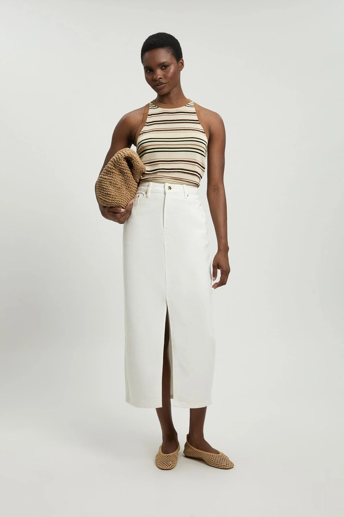 Forever Denim 5 Pocket Midi Pencil Skirt - 1