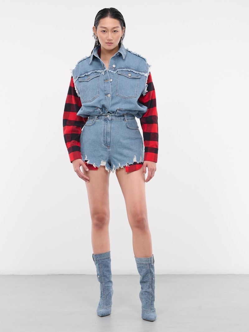 Moschino Check Denim Shirt outlook