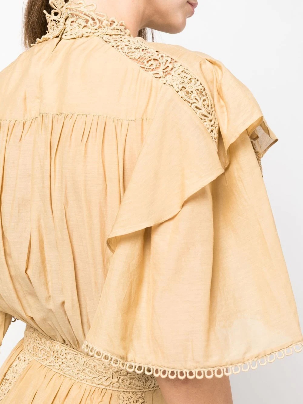Galina guipure lace-trim dress - 5