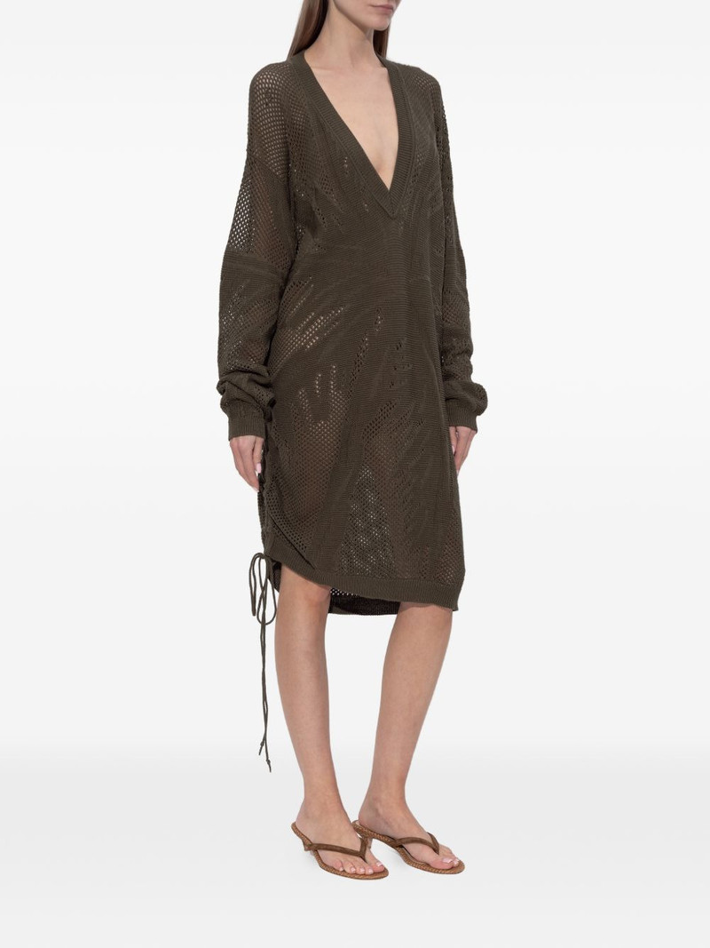 V-neck drawstring midi dress 3