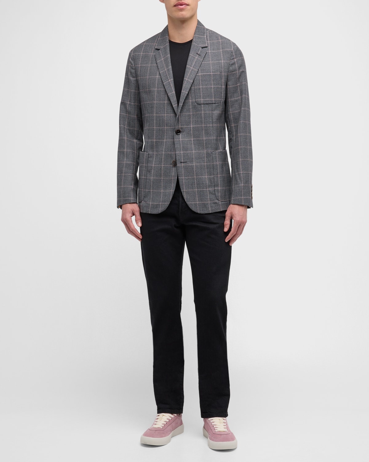 Men's Wool Windowpane Check Sport Jacket - 3