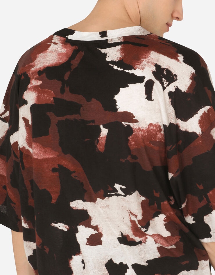 Camouflage-print cotton t-shirt with patch - 5