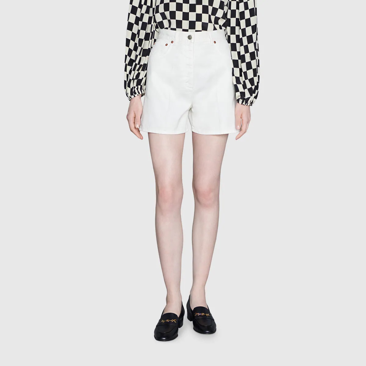 Eco washed organic denim shorts - 3