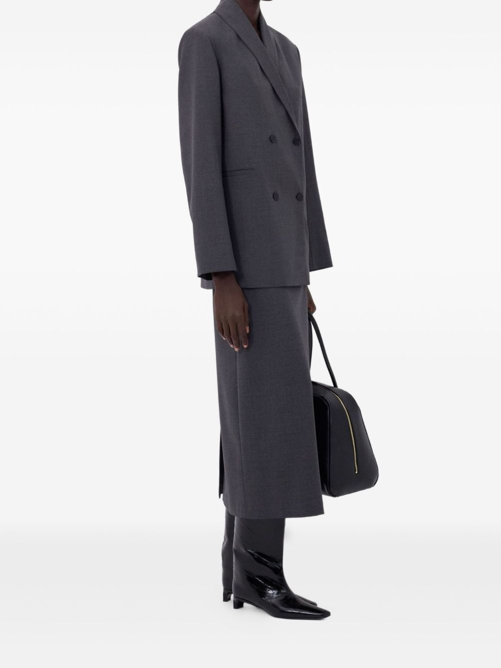 double-breasted shawl-collar blazer - 3