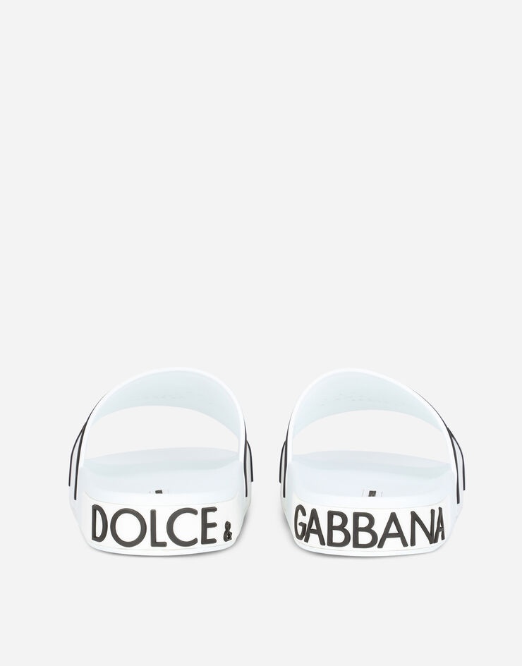 Rubber beachwear sliders with Dolce&Gabbana milano and crown - 3