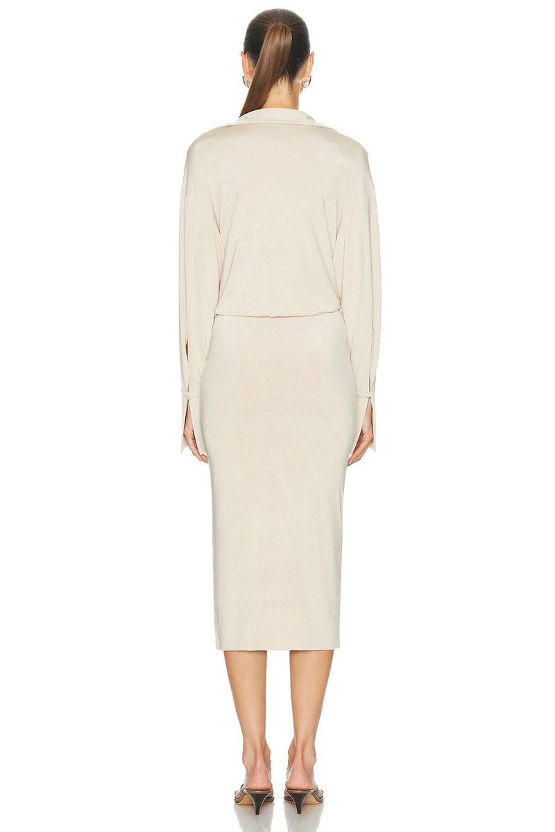 THE ANDAMANE Lilia Deep V Collar Midi Dress outlook