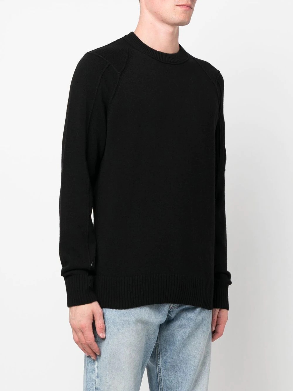 logo patch crew neck jumper - 3