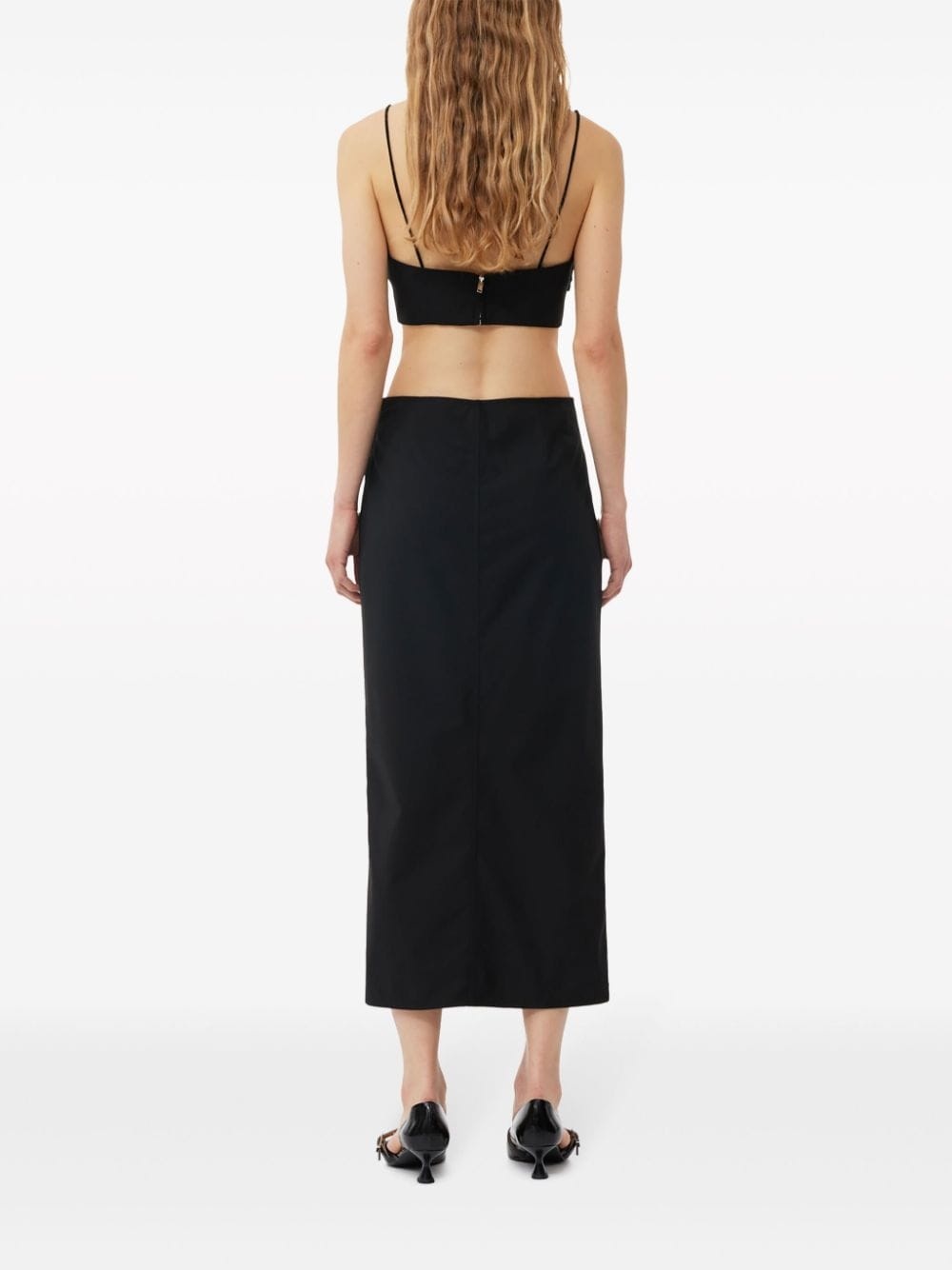 draped mid-rise midi dress - 4