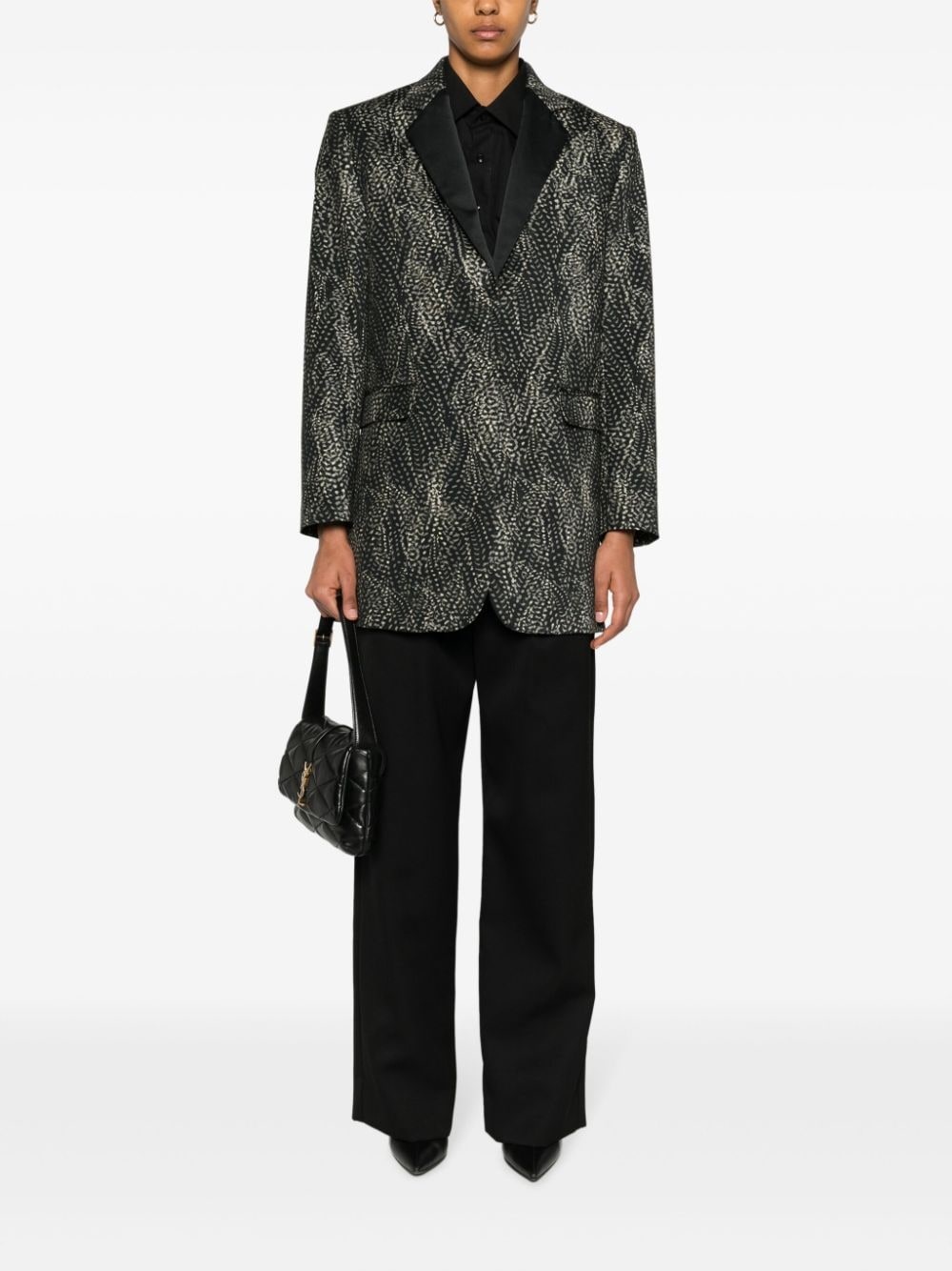 single-breasted abstract-print blazer - 2