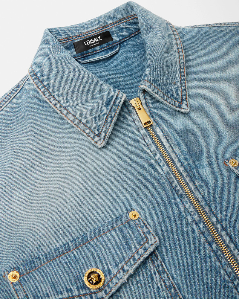 VERSACE Denim Zip Overshirt outlook