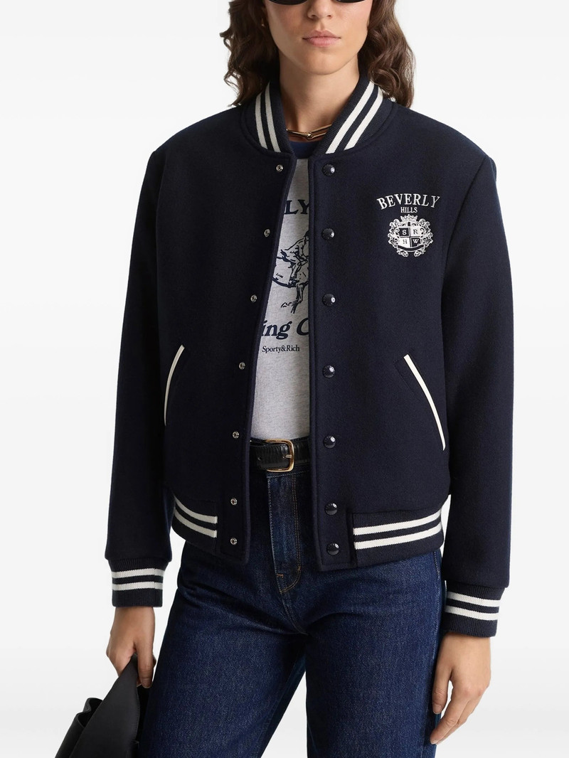 Sporty & Rich Sporty & Rich Striped Embroidered Jacket outlook