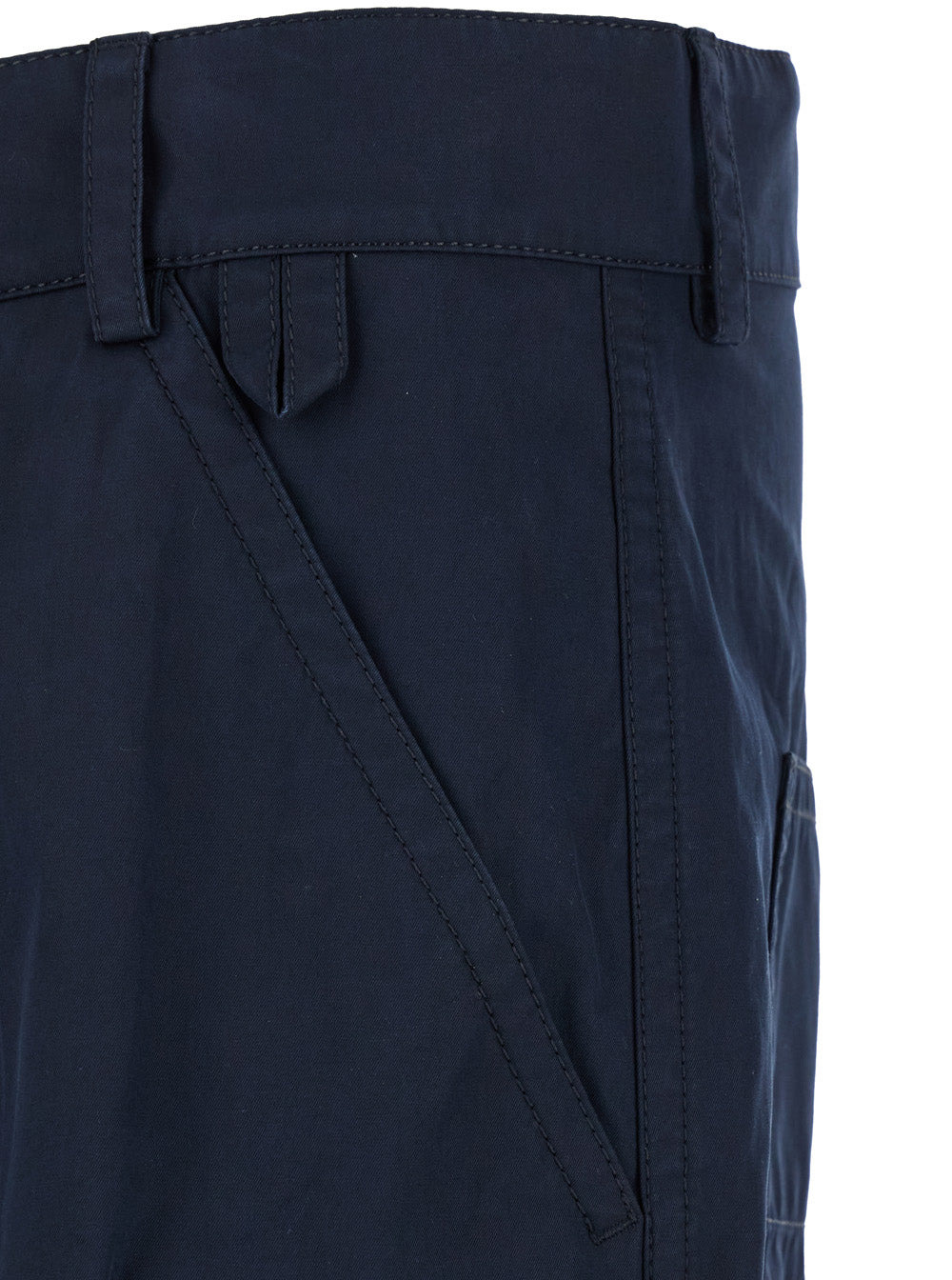 Bottega Veneta Men Blue Straight Leg Pants With Logo Patch In Cotton Man - 3