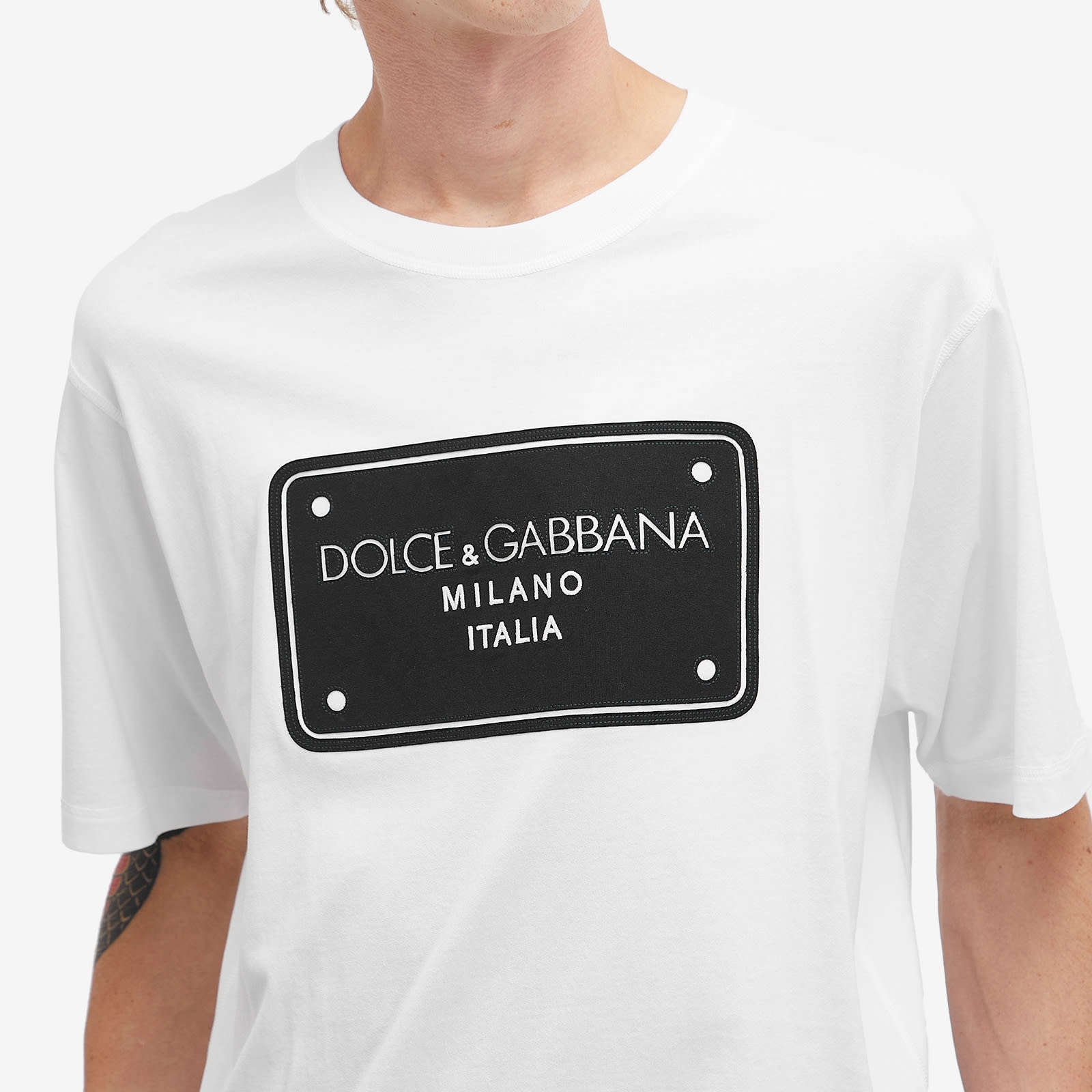 【送関込】Dolce & Gabbana Embroidered Badge Print T-Shirt Dolce & Gabbana Dolce & Gabbana Embroidered Badge Print T