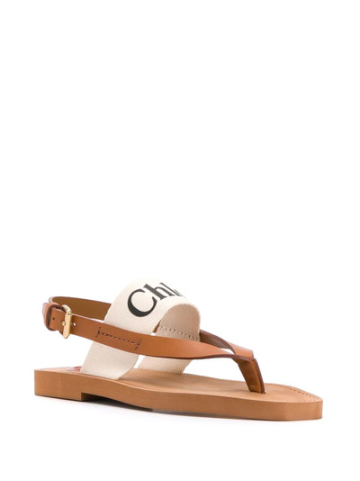 Chloé logo print leather sandals outlook