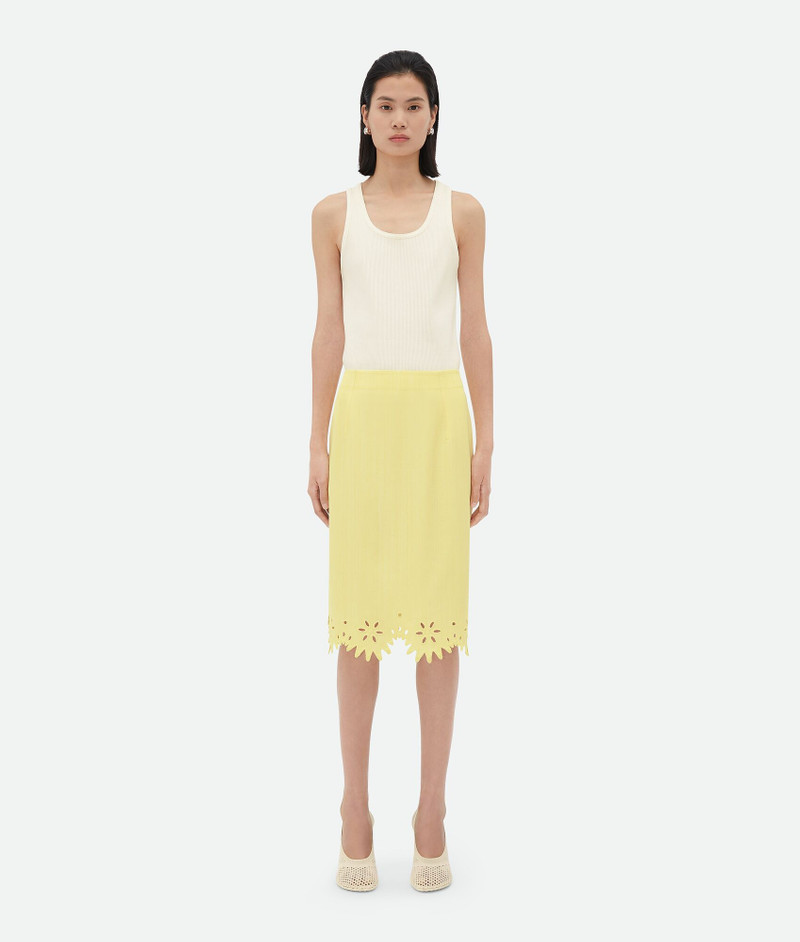 English Embroidery Viscose And Silk Skirt - 1