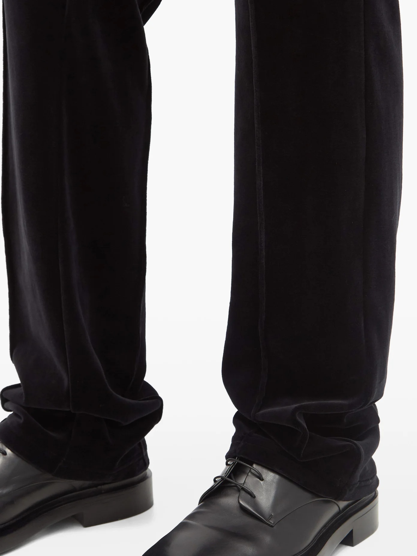 Cotton-velvet straight-leg track pants - 3