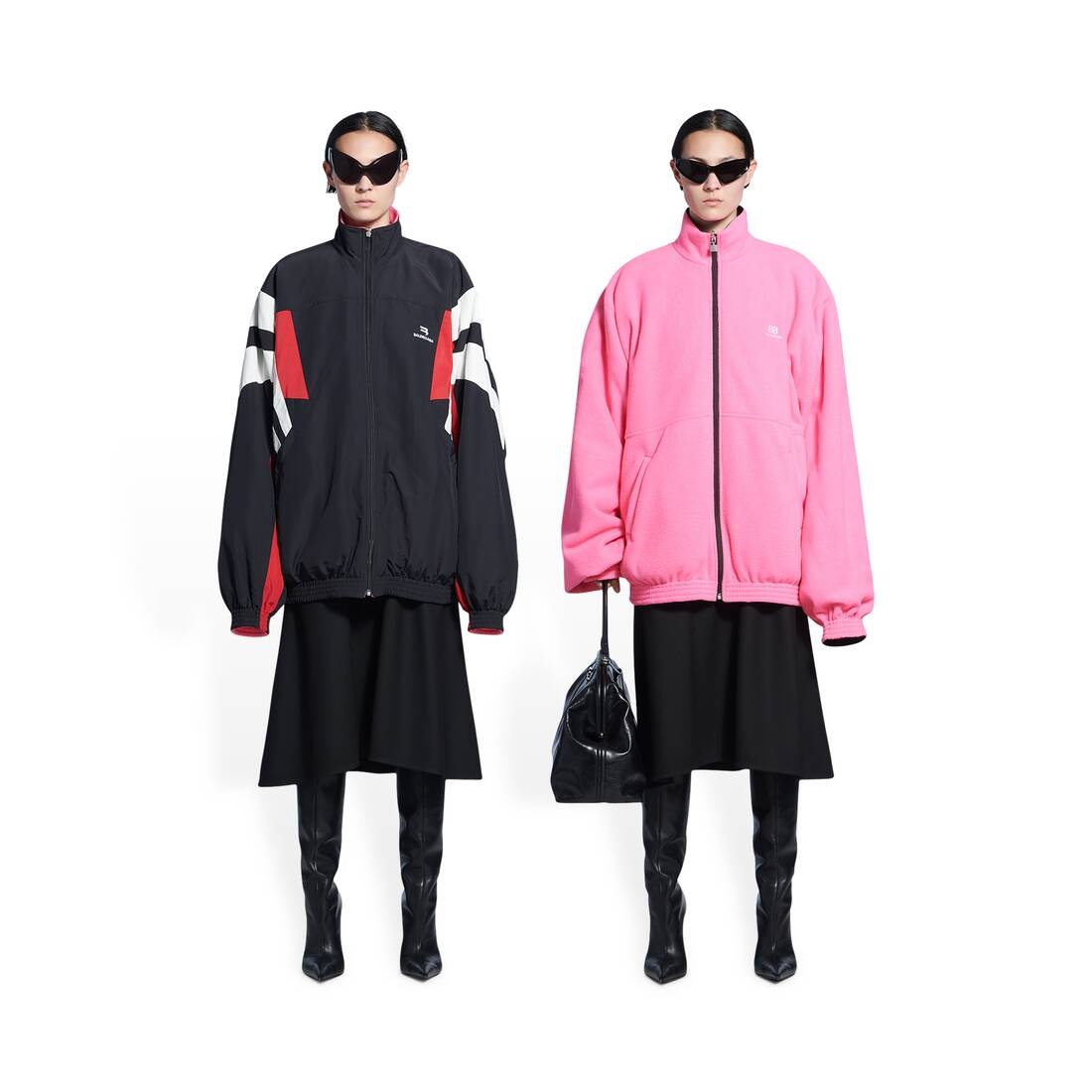 Women's Reversible Tracksuit Jacket   in Black - 1
