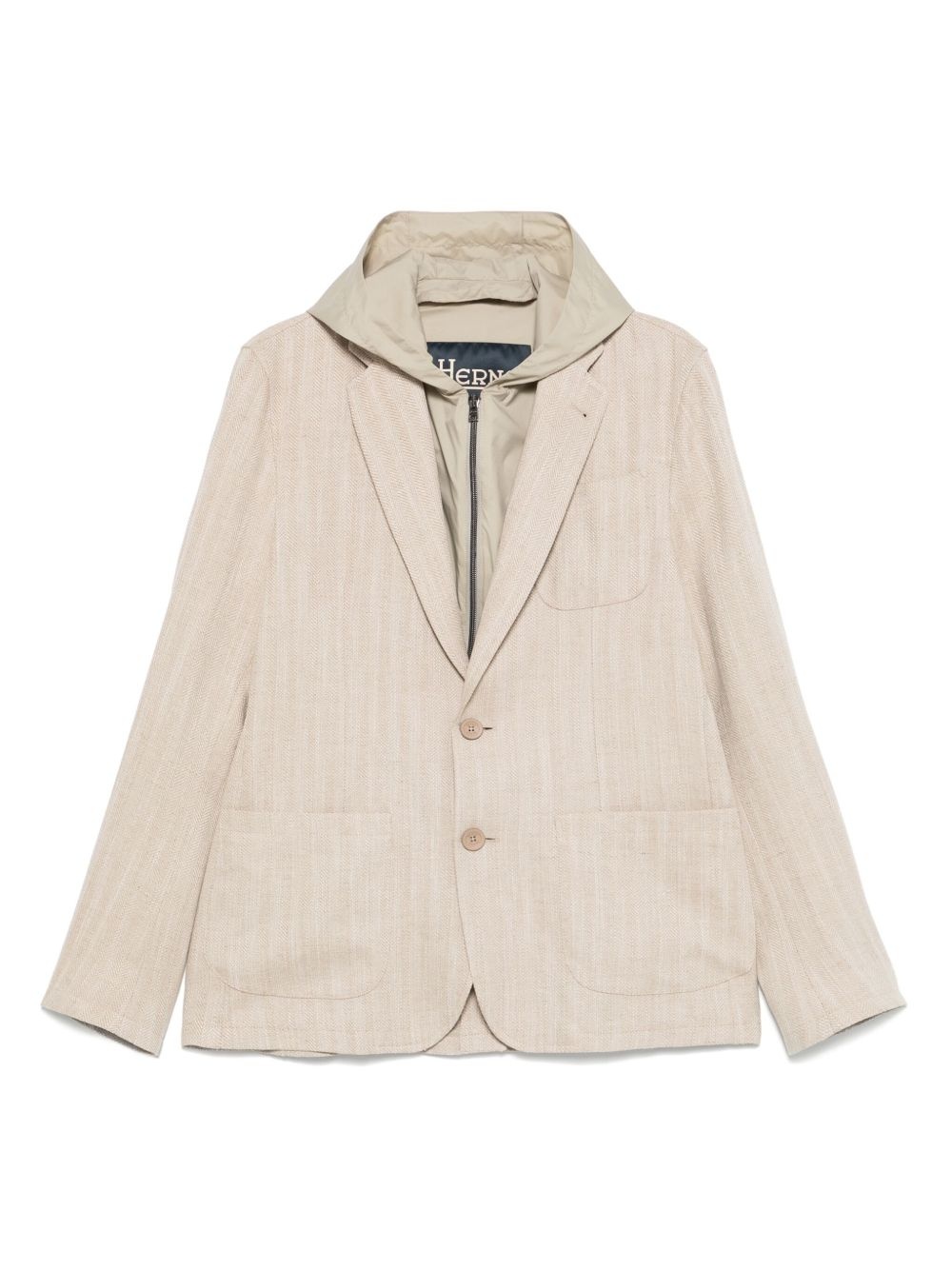 【送料&関税込】Herno Beige Blazer Herno - New Linen Camel Brown Blazer | Mitchell Stores
