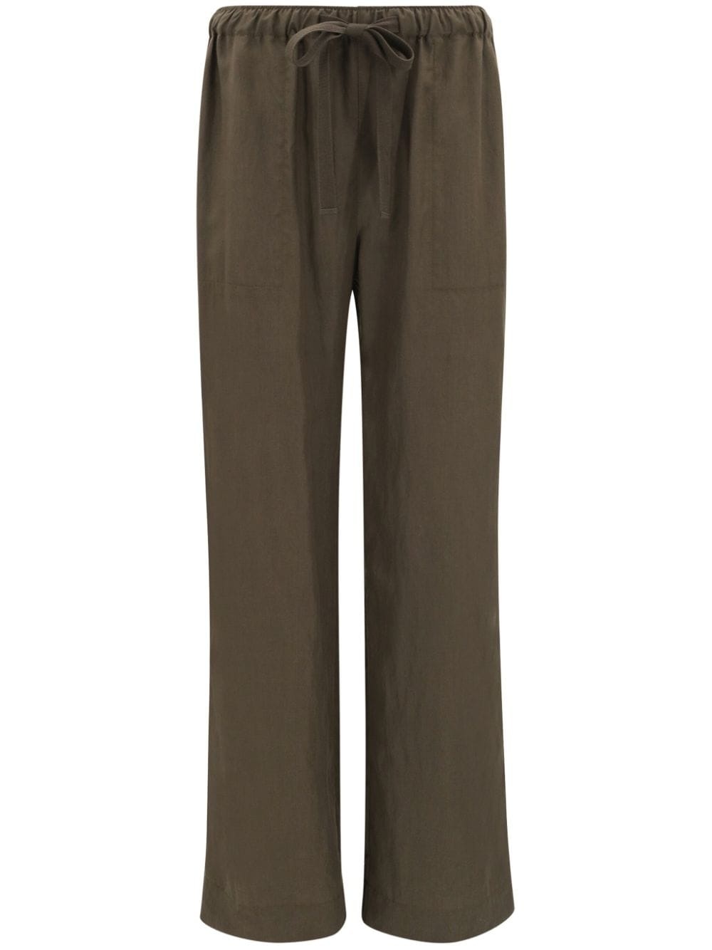 mid-rise drawstring trousers - 1