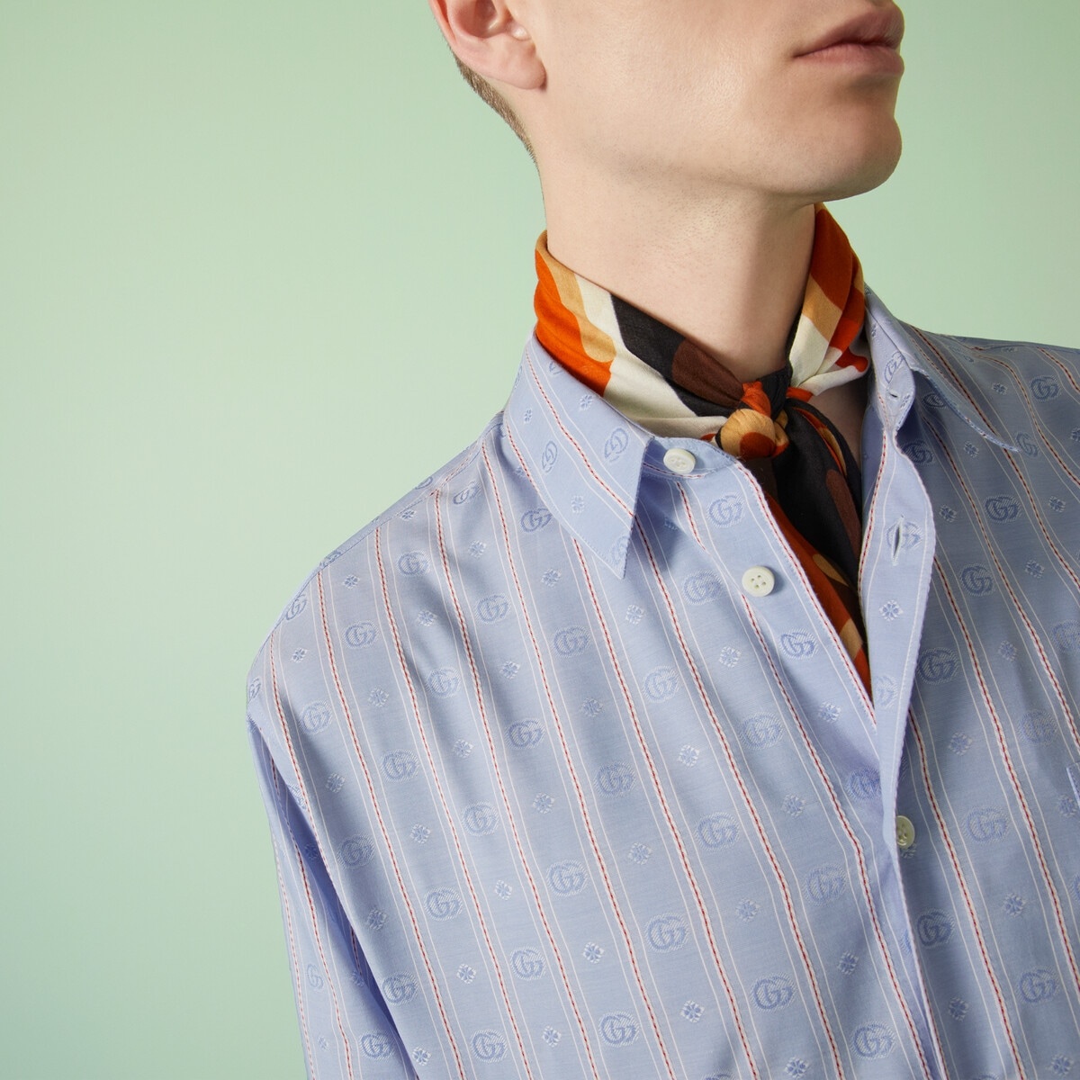Striped Double G cotton shirt - 3