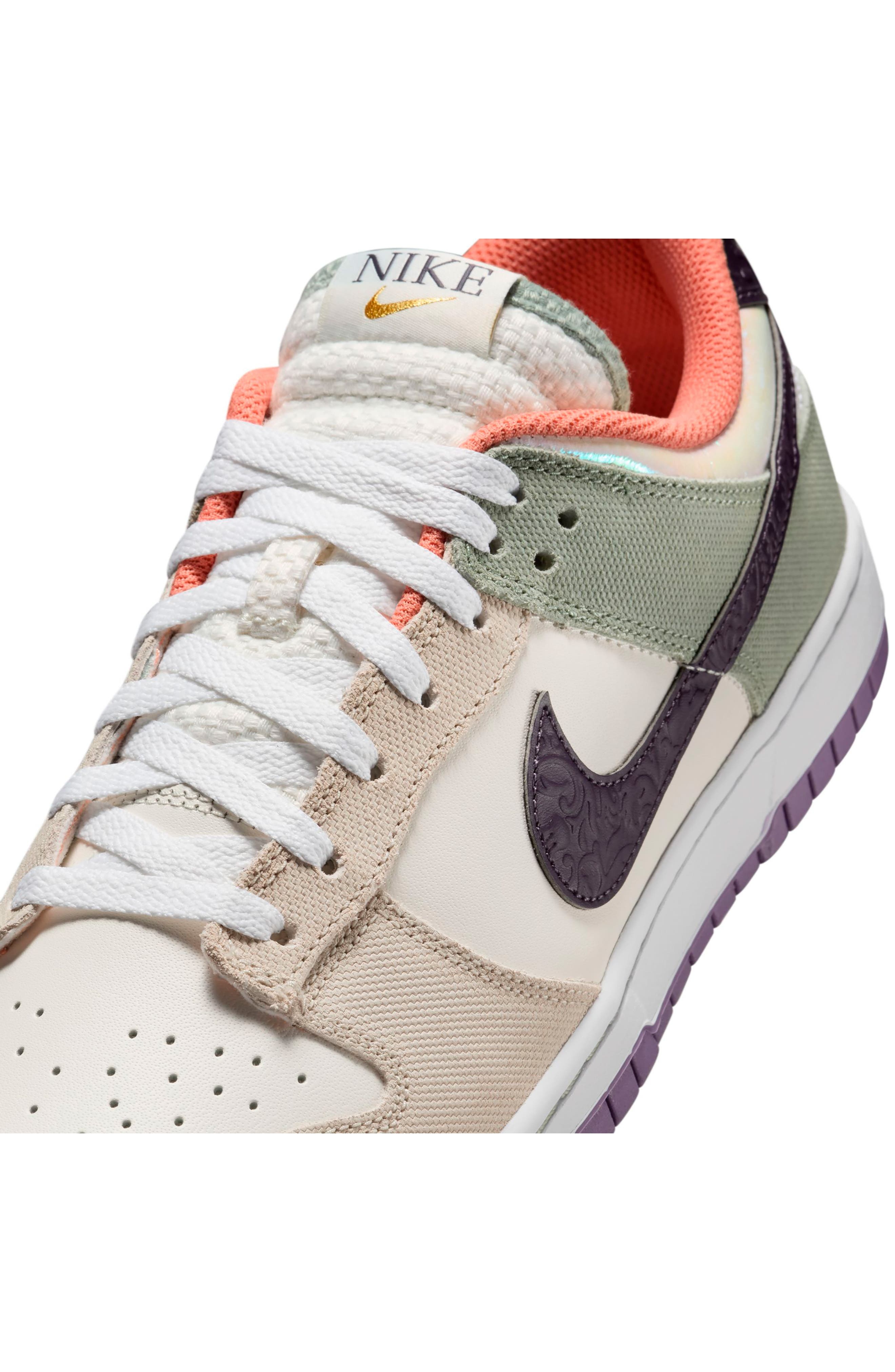 Nike Dunk Low Retro SE Basketball Sneaker in Sail/Gridiron/Bone/Jade at Nordstrom - 8
