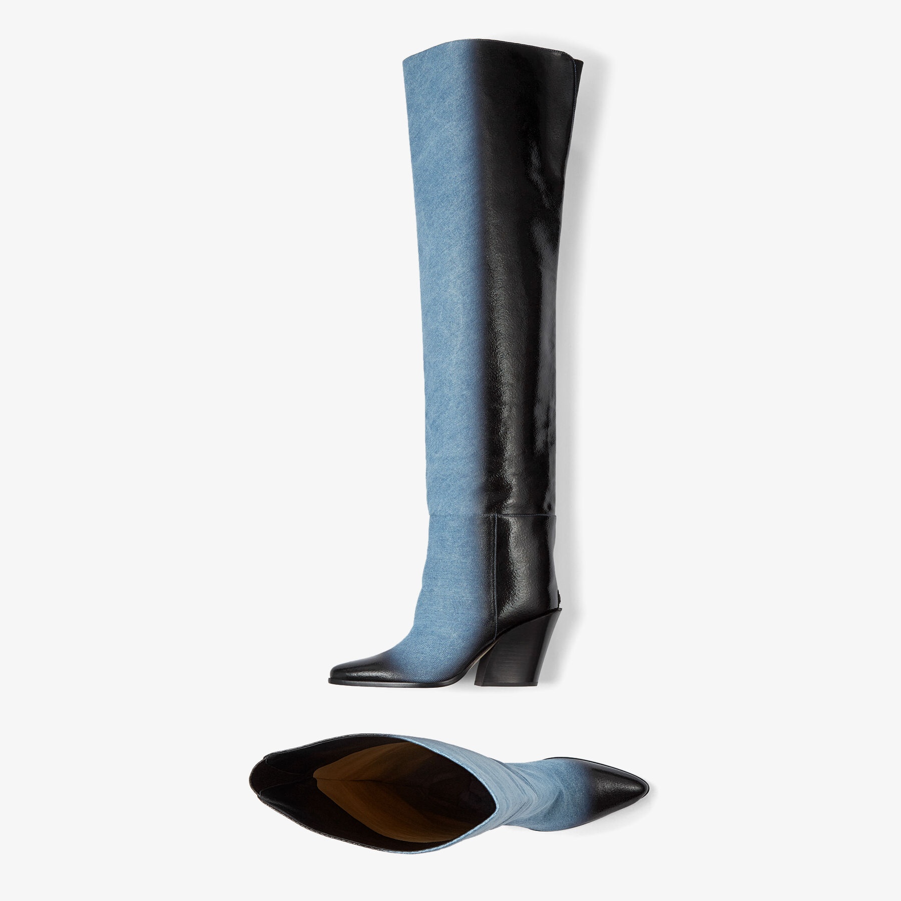 Maceo Over The Knee 85
Black Dipped Denim Over-The-Knee Boots - 6